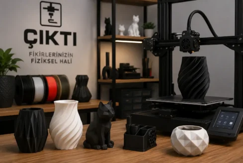 ÇIKTI atölyesinde özenle üretilen 3D baskı ürünler
